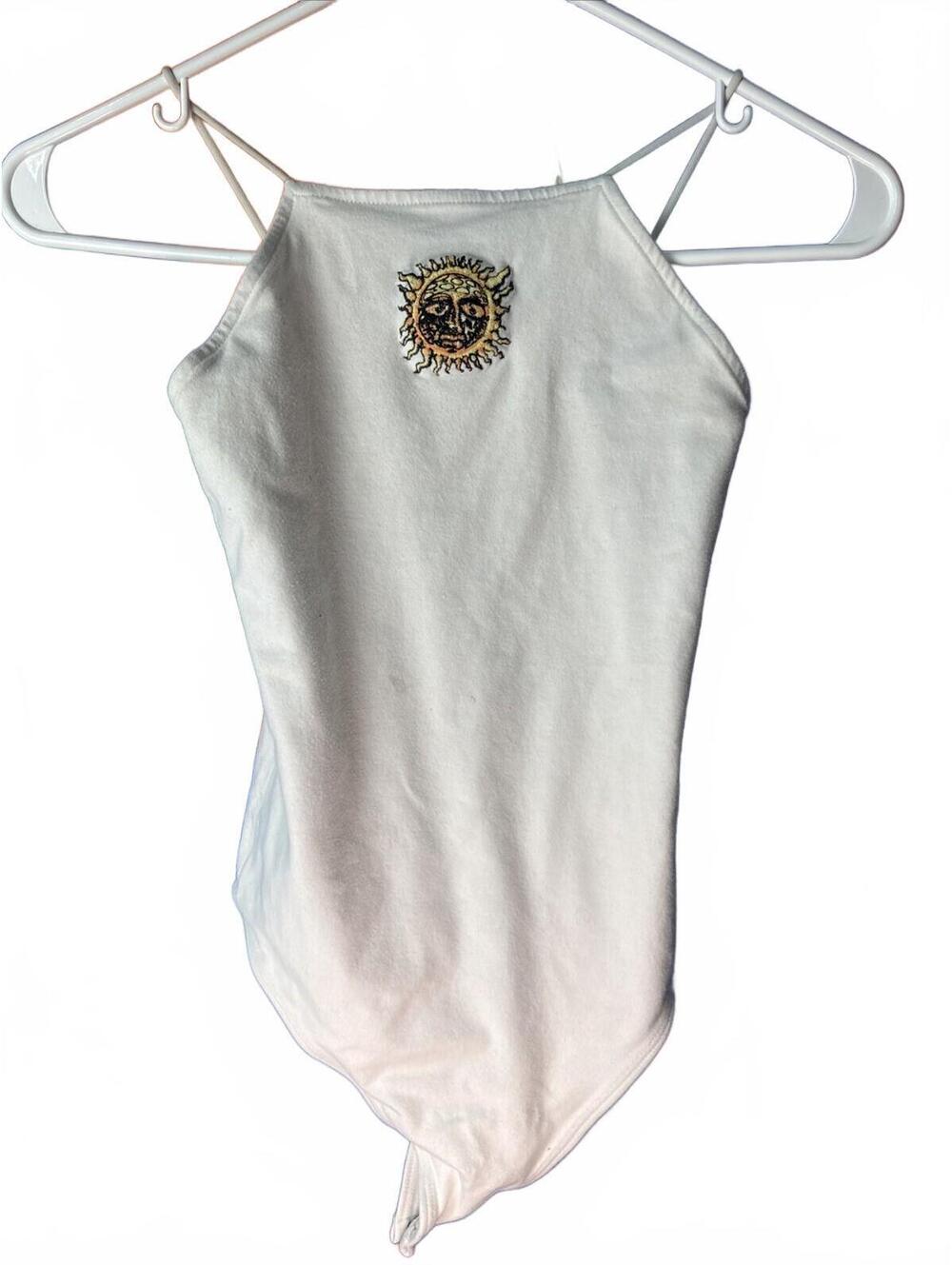 American Eagle White Sun Patch Bodysuit Size Small